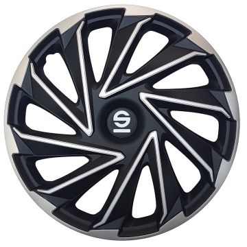 Sparco 4-Delige Wieldoppenset Varese 16-inch zilver/zwart