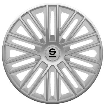 Sparco 4-Delige Wieldoppenset Bergamo 16-inch zilver