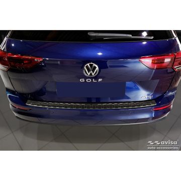 Avisa Zwart RVS Achterbumperprotector passend voor Volkswagen Golf VIII Variant 2020- 'Ribs'