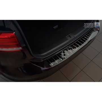 Avisa Zwart-Chroom RVS Achterbumperprotector passend voor Volkswagen Passat 3G Variant 2014- incl. Alltrack 'Ribs'