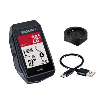 Sigma GPS Fietscomputer ROX 11.1 EVO GPS met standaard stuurhouder zwart