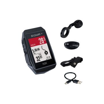 Sigma GPS Fietscomputer ROX 11.1 EVO GPS HR set met korte Butler stuurhouder zwart