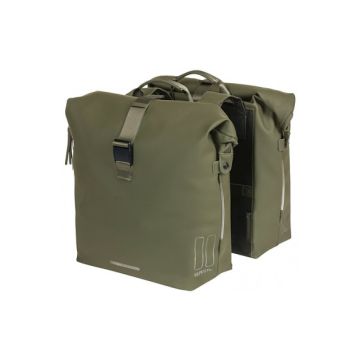 Basil dubbele fietstas soho nordlicht 41 liter Donker groen