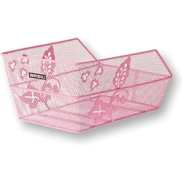 BASIL Fietsmand Cento S FM Flower met vaste montage 36 x 26 x 18 cm roze