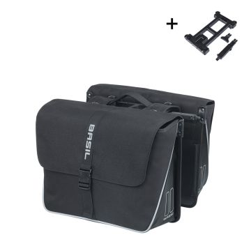 BASIL Dubbele fietstas Forte MIK 35 liter 15 x 38 x 30 cm zwart
