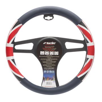 Simoni Racing Stuurwielhoes UK Flag 37-39cm Blauw/Rood/Wit