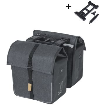 BASIL Dubbele fietstas Urban Dry MIK 50 liter charcoal