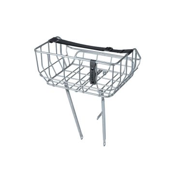 Basil fietsmand portland front 25 liter Zilver