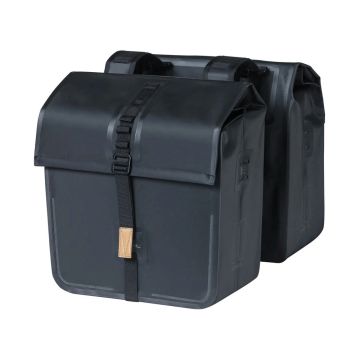 Basil dubbele fietstas urban dry 50 liter Mat zwart