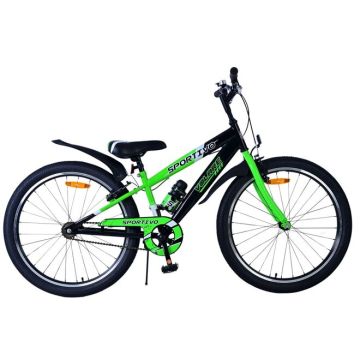 Volare Sportivo Kinderfiets Jongens 24 inch Zwart Groen Twee Handremmen 2025