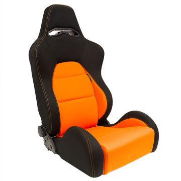 Sportstoel 'Eco' Zwart/Oranje Dubbelzijdig verstelbare rugleuning incl. sledes