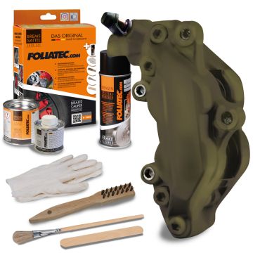 Foliatec Remklauwlakset Combat mat-groen 3 Componenten
