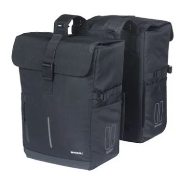 BASIL Dubbele fietsas Move 30 liter 16 x 27 x 38 cm zwart