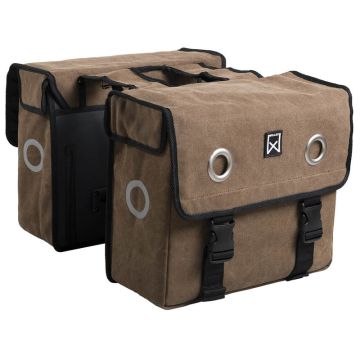 Willex dubbele fietstas canvas 30 liter Bruin