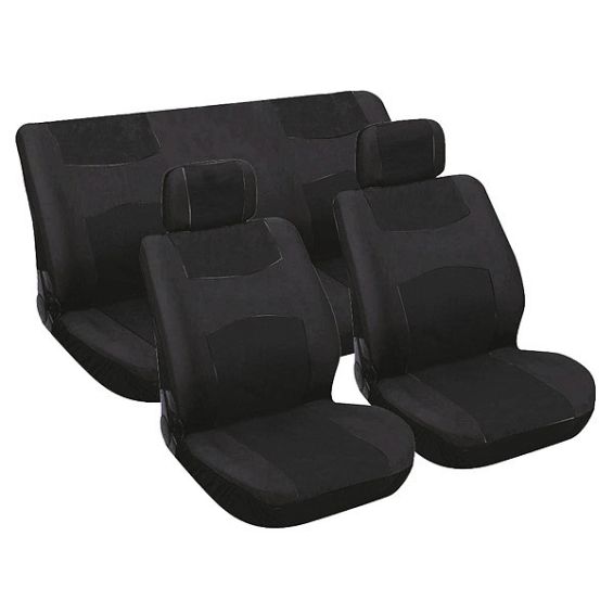 Carpoint Stoelhoesset 6-delig zwart Carpoint Stoelhoesset 6-delig zwart