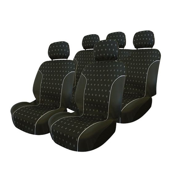 Carpoint Stoelhoesset 9-delig Charcoal airbag Carpoint Stoelhoesset 9-delig Charcoal airbag