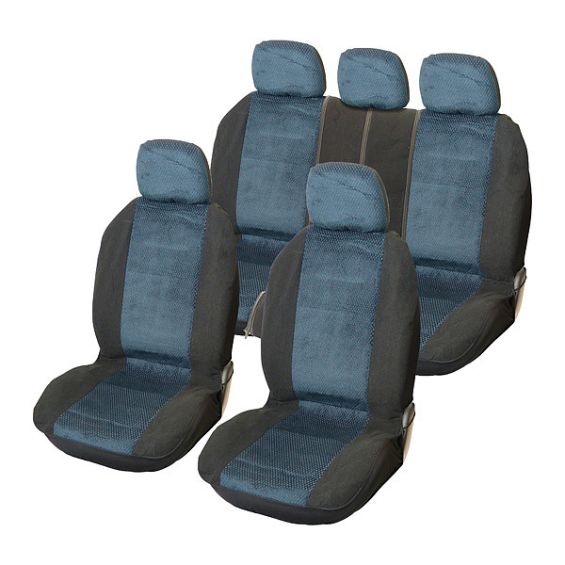Carpoint Stoelhoesset 9-delig Denver blauw