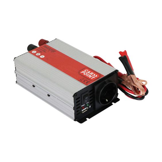Carpoint Omvormer 12V>230V 600W accuklemmen Carpoint Omvormer 12V>230V 600W accuklemmen