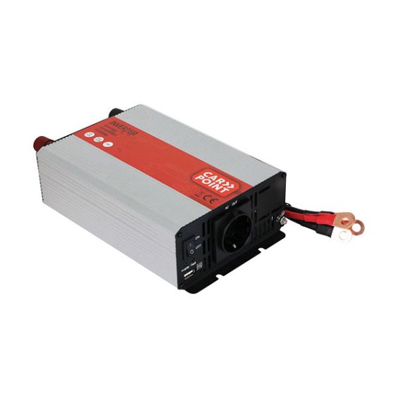Carpoint Omvormer 12V>230V 1000W accu kabel Carpoint Omvormer 12V>230V 1000W accu kabel