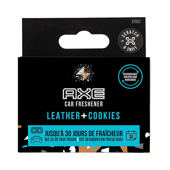 Axe Navulling Luchtverfrisser Alu Houder Leather + Cookies 2 Stuks