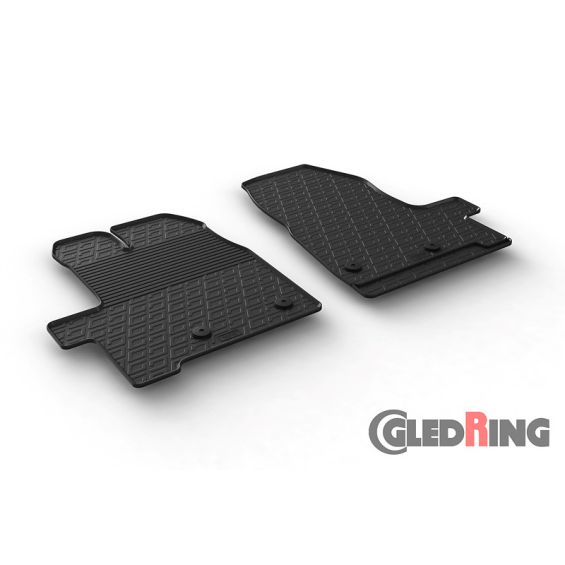 Gledring Rubbermatten passend voor Ford Transit Custom Furgon/Kombi Furgon/Kombi 2018- (Handgeschakeld) (G profiel 2-delig + montageclips)