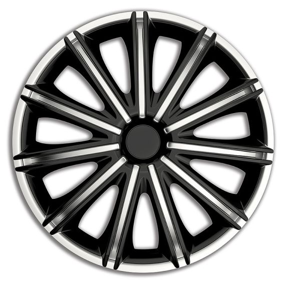 AutoStyle 4-Delige Wieldoppenset Nero 16-inch zilver/zwart