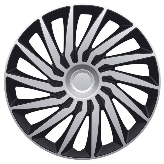 AutoStyle 4-Delige Wieldoppenset Kendo 15-inch zilver/zwart