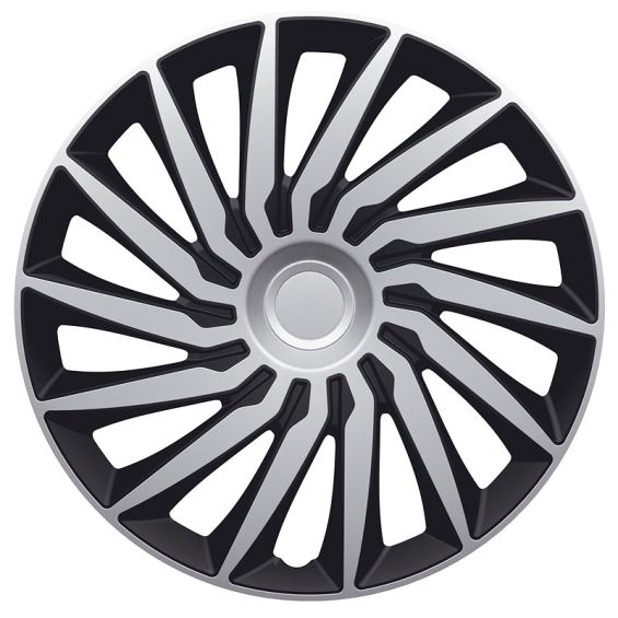 AutoStyle 4-Delige Wieldoppenset Kendo 16-inch zilver/zwart