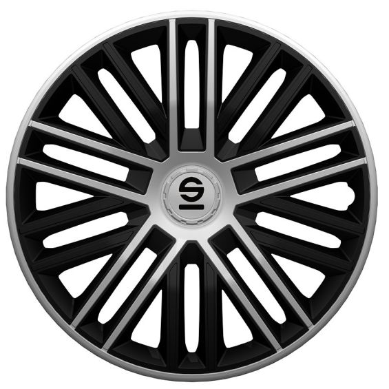 Sparco 4-Delige Wieldoppenset Bergamo 14-inch zwart/zilver