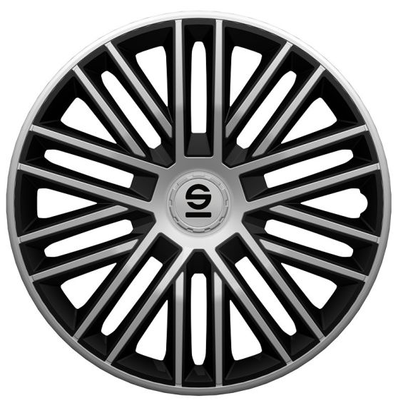 Sparco 4-Delige Wieldoppenset Bergamo 16-inch zilver/zwart