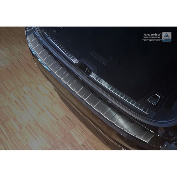 Avisa Zwart RVS Achterbumperprotector passend voor Volvo V90 9/2016- 'Ribs'