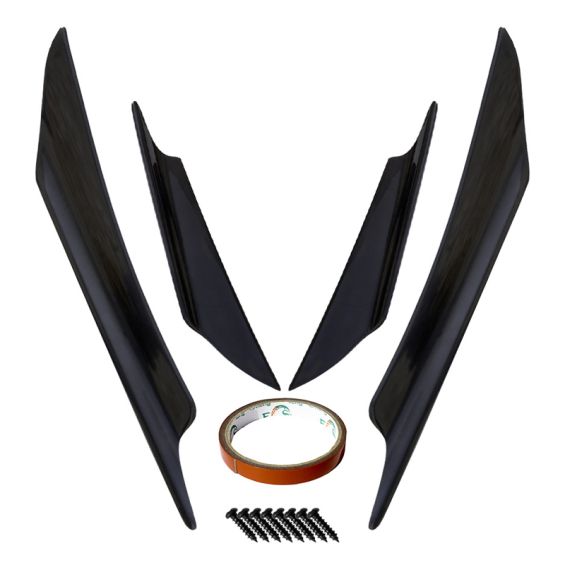 Simoni Racing Set universele voorbumper 'Canards' zwart 4 stuks Simoni Racing Set universele voorbumper 'Canards' zwart 4 stuks
