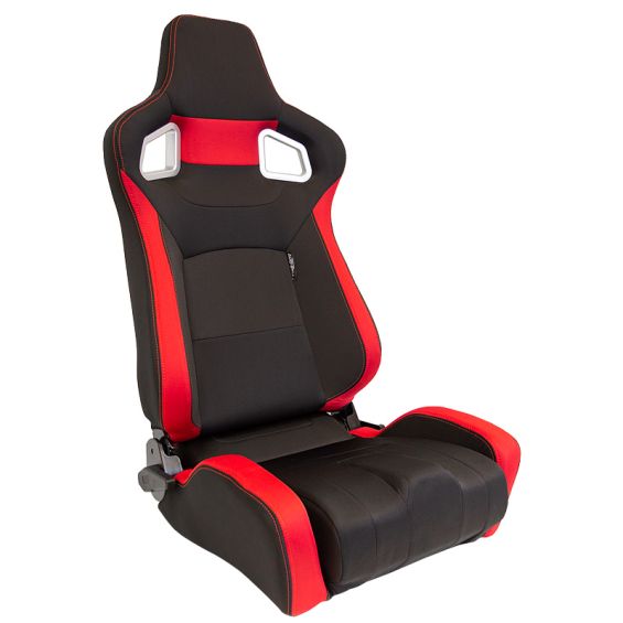 Sportstoel 'RS6-II' Zwart/Rood Stof Dubbelzijdig verstelbare rugleuning incl. sledes