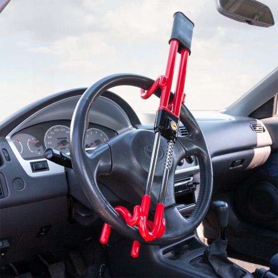 Universeel anti-diefstal stuurwielslot 'Heavy Duty' Rood